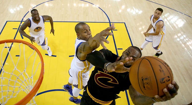 OAKLAND, CA - JUNE 19: Andre Iguodala #9 of the Golden State Warriors defends LeBron James #23 of the Cleveland Cavaliers in Game 7 of the 2016 NBA Finals at ORACLE Arena on June 19, 2016 in Oakland, California. NOTE TO USER: User expressly acknowledges a OAKLAND, CA - JUNE 19: Andre Iguodala #9 of the Golden State Warriors defends LeBron James #23 of the Cleveland Cavaliers in Game 7 of the 2016 NBA Finals at ORACLE Arena on June 19, 2016 in Oakland, California. NOTE TO USER: User expressly acknowledges a