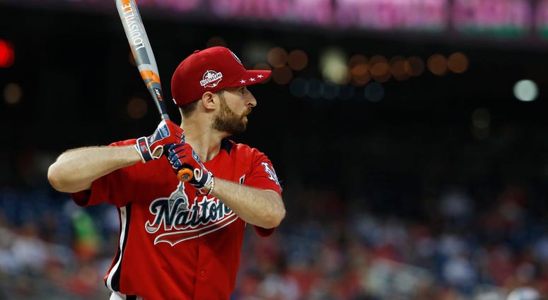 WASHINGTON, DC - JULY 15: Scott Rogowsky bats during the All-Star and Legends Celebrity Softball Game at Nationals Park on July 15, 2018 in Washington, DC. (Photo by Patrick McDermott/Getty Images) WASHINGTON, DC - JULY 15: Scott Rogowsky bats during the All-Star and Legends Celebrity Softball Game at Nationals Park on July 15, 2018 in Washington, DC. (Photo by Patrick McDermott/Getty Images)