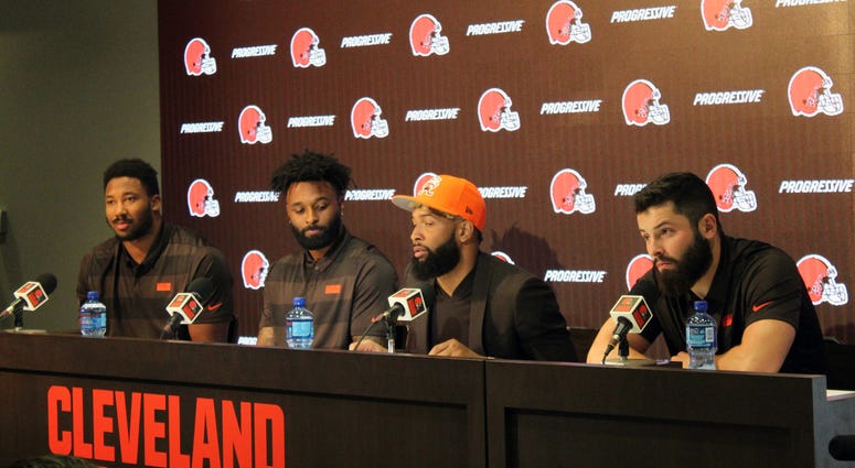 Odell Beckham Jr with Browns teammates Odell Beckham Jr with Browns teammates