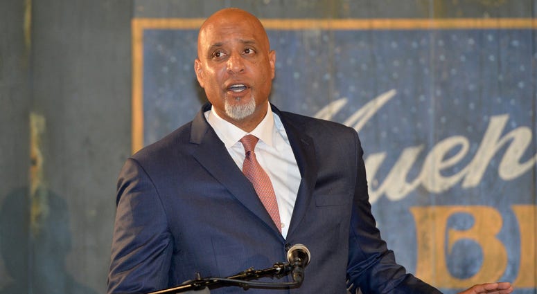 Major League Baseball Player Association executive director Tony Clark speaks during a presentation at the Negro Leagues Baseball Museum. Major League Baseball Player Association executive director Tony Clark speaks during a presentation at the Negro Leagues Baseball Museum.