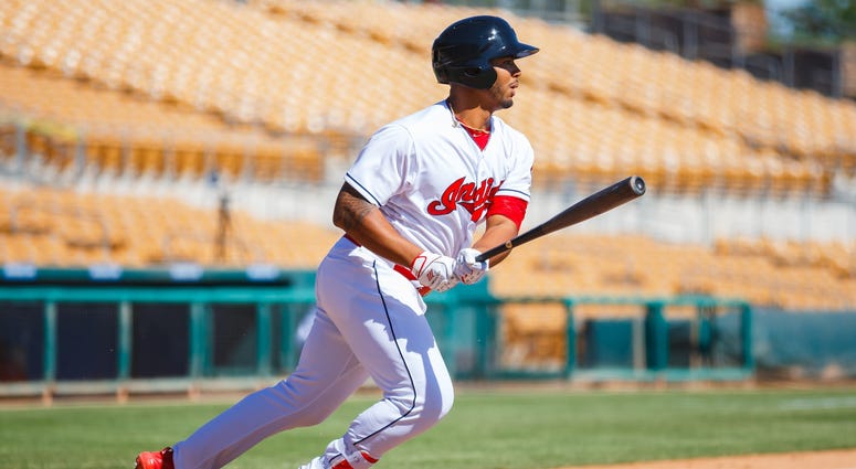 Oct 11, 2017; Glendale, AZ, USA; Cleveland Indians first baseman Bobby Bradley plays for the Glendale Desert Dogs against the Peoria Javelinas during an Arizona Fall League game at Camelback Ranch. Mandatory Credit: Mark J. Rebilas-USA TODAY Sports Oct 11, 2017; Glendale, AZ, USA; Cleveland Indians first baseman Bobby Bradley plays for the Glendale Desert Dogs against the Peoria Javelinas during an Arizona Fall League game at Camelback Ranch. Mandatory Credit: Mark J. Rebilas-USA TODAY Sports