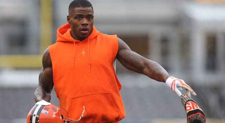 Browns wide receiver Josh Gordon (12) warms up before playing the Pittsburgh Steelers at Heinz Field. The Steelers won 28-24 Browns wide receiver Josh Gordon (12) warms up before playing the Pittsburgh Steelers at Heinz Field. The Steelers won 28-24