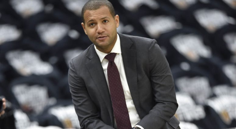 Cleveland Cavaliers general manager Koby Altman sits on the scorers table before a game against the Indiana Pacers in game one of the first round of the 2018 NBA Playoffs at Quicken Loans Arena. Cleveland Cavaliers general manager Koby Altman sits on the scorers table before a game against the Indiana Pacers in game one of the first round of the 2018 NBA Playoffs at Quicken Loans Arena.