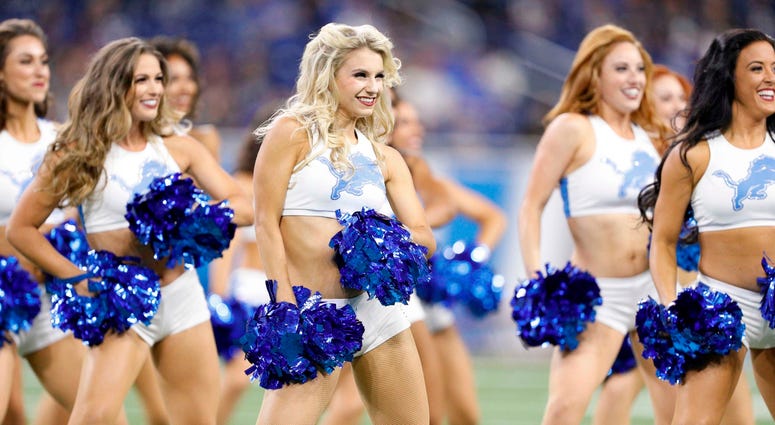 Sep 23, 2018; Detroit, MI, USA; Detroit Lions cheerleaders perform before the game against the New England Patriots at Ford Field. Mandatory Credit: Raj Mehta-USA TODAY Sports Sep 23, 2018; Detroit, MI, USA; Detroit Lions cheerleaders perform before the game against the New England Patriots at Ford Field. Mandatory Credit: Raj Mehta-USA TODAY Sports