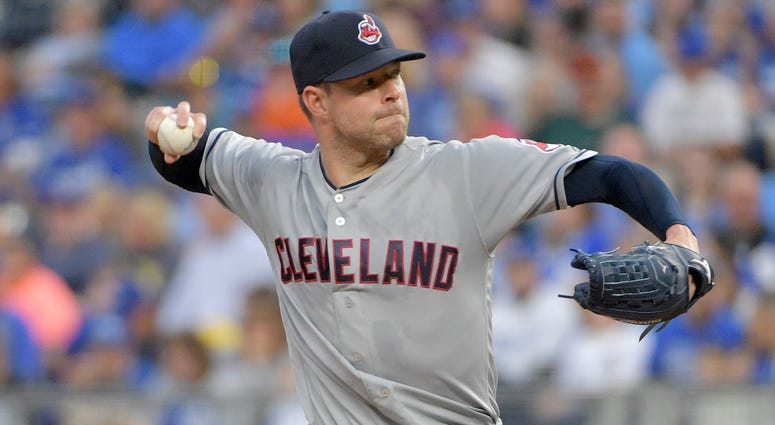 Sep 29, 2018; Kansas City, MO, USA; Cleveland Indians starting pitcher Corey Kluber (28) delivers a pitch in the first inning against the Kansas City Royals at Kauffman Stadium. Mandatory Credit: Denny Medley-USA TODAY Sports Sep 29, 2018; Kansas City, MO, USA; Cleveland Indians starting pitcher Corey Kluber (28) delivers a pitch in the first inning against the Kansas City Royals at Kauffman Stadium. Mandatory Credit: Denny Medley-USA TODAY Sports