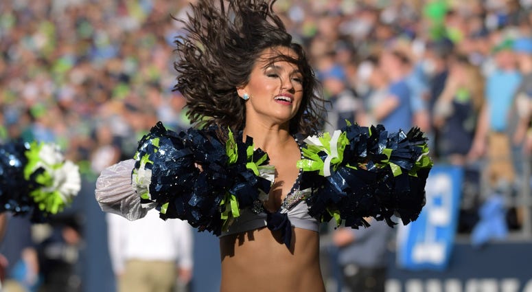 Nov 4, 2018; Seattle, WA, USA; Seattle Seahawks sea gals cheerleaders perform during the game against the Los Angeles Chargers at CenturyLink Field. Mandatory Credit: Kirby Lee-USA TODAY Sports Nov 4, 2018; Seattle, WA, USA; Seattle Seahawks sea gals cheerleaders perform during the game against the Los Angeles Chargers at CenturyLink Field. Mandatory Credit: Kirby Lee-USA TODAY Sports