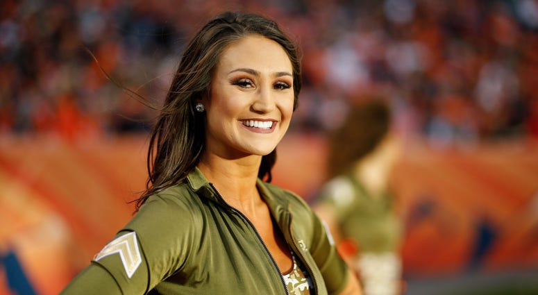Nov 4, 2018; Denver, CO, USA; A Denver Broncos cheerleader in the third quarter against the Houston Texans at Broncos Stadium at Mile High. Mandatory Credit: Isaiah J. Downing-USA TODAY Sports Nov 4, 2018; Denver, CO, USA; A Denver Broncos cheerleader in the third quarter against the Houston Texans at Broncos Stadium at Mile High. Mandatory Credit: Isaiah J. Downing-USA TODAY Sports