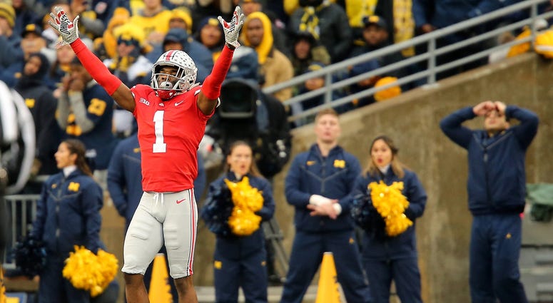 Ohio State Buckeyes cornerback Jeffrey Okudah (1) reacts during the second quarter against the Michigan Wolverines at Ohio Stadium. Ohio State Buckeyes cornerback Jeffrey Okudah (1) reacts during the second quarter against the Michigan Wolverines at Ohio Stadium.