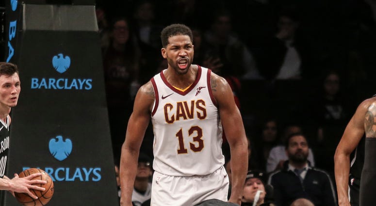 Dec 3, 2018; Brooklyn, NY, USA; Cleveland Cavaliers center Tristan Thompson (13) celebrates after scoring the game winning basket in a 99-97 victory over the Brooklyn Nets at Barclays Center. Mandatory Credit: Wendell Cruz-USA TODAY Sports Dec 3, 2018; Brooklyn, NY, USA; Cleveland Cavaliers center Tristan Thompson (13) celebrates after scoring the game winning basket in a 99-97 victory over the Brooklyn Nets at Barclays Center. Mandatory Credit: Wendell Cruz-USA TODAY Sports