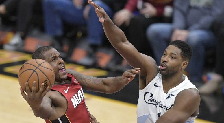 iami Heat guard Dion Waiters (11) drives to the basket against Cleveland Cavaliers center Tristan Thompson (13) in the fourth quarter at Quicken Loans Arena. iami Heat guard Dion Waiters (11) drives to the basket against Cleveland Cavaliers center Tristan Thompson (13) in the fourth quarter at Quicken Loans Arena.