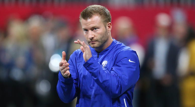 Feb 3, 2019; Atlanta, GA, USA; Los Angeles Rams head coach Sean McVay before Super Bowl LIII against the New England Patriots at Mercedes-Benz Stadium. Mandatory Credit: Mark J. Rebilas-USA TODAY Sports Feb 3, 2019; Atlanta, GA, USA; Los Angeles Rams head coach Sean McVay before Super Bowl LIII against the New England Patriots at Mercedes-Benz Stadium. Mandatory Credit: Mark J. Rebilas-USA TODAY Sports