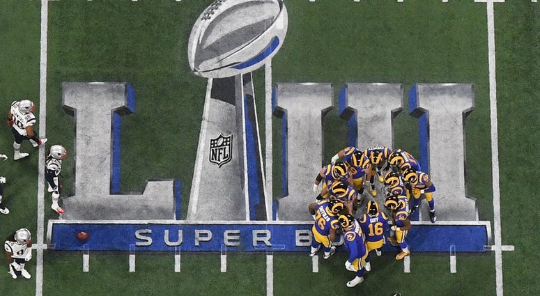 Feb 3, 2019; Atlanta, GA, USA; Los Angeles Rams quarterback Jared Goff (16) huddles the offense before a play in the first against the New England Patriots in Super Bowl LIII at Mercedes-Benz Stadium. Mandatory Credit:James Lang-USA TODAY Sports Feb 3, 2019; Atlanta, GA, USA; Los Angeles Rams quarterback Jared Goff (16) huddles the offense before a play in the first against the New England Patriots in Super Bowl LIII at Mercedes-Benz Stadium. Mandatory Credit:James Lang-USA TODAY Sports