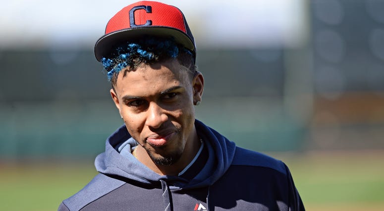 Feb 18, 2019; Goodyear, AZ, USA; Cleveland Indians shortstop Francisco Lindor looks on during a spring training workout at the Goodyear Ballpark practice fields. Mandatory Credit: Joe Camporeale-USA TODAY Sports Feb 18, 2019; Goodyear, AZ, USA; Cleveland Indians shortstop Francisco Lindor looks on during a spring training workout at the Goodyear Ballpark practice fields. Mandatory Credit: Joe Camporeale-USA TODAY Sports