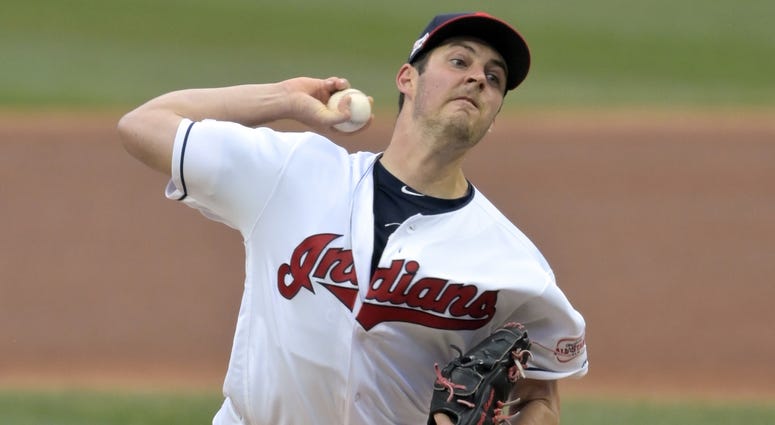 Apr 4, 2019; Cleveland, OH, USA; Cleveland Indians starting pitcher Trevor Bauer (47) delivers in the second inning against the Toronto Blue Jays at Progressive Field. Mandatory Credit: David Richard-USA TODAY Sports Apr 4, 2019; Cleveland, OH, USA; Cleveland Indians starting pitcher Trevor Bauer (47) delivers in the second inning against the Toronto Blue Jays at Progressive Field. Mandatory Credit: David Richard-USA TODAY Sports