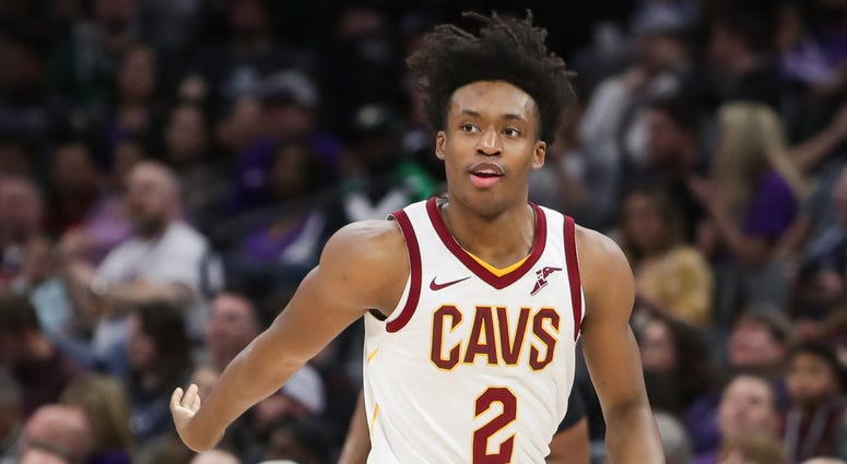 Cleveland Cavaliers guard Collin Sexton (2) celebrates after making a three point basket during the second quarter against the Sacramento Kings at Golden 1 Center. Cleveland Cavaliers guard Collin Sexton (2) celebrates after making a three point basket during the second quarter against the Sacramento Kings at Golden 1 Center.