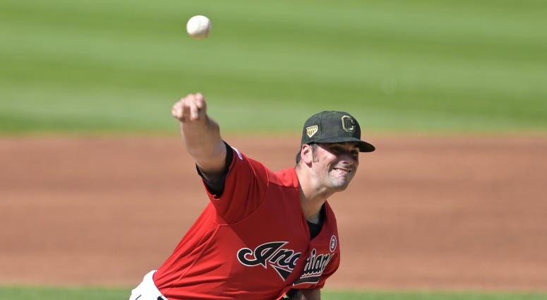 May 18, 2019; Cleveland, OH, USA; Cleveland Indians starting pitcher Adam Plutko (45) delivers in the second inning against the Baltimore Orioles at Progressive Field. Mandatory Credit: David Richard-USA TODAY Sports May 18, 2019; Cleveland, OH, USA; Cleveland Indians starting pitcher Adam Plutko (45) delivers in the second inning against the Baltimore Orioles at Progressive Field. Mandatory Credit: David Richard-USA TODAY Sports