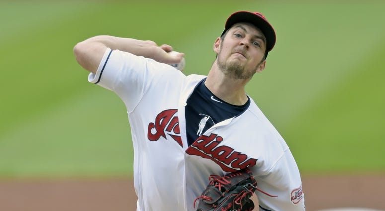 May 21, 2019; Cleveland, OH, USA; Cleveland Indians starting pitcher Trevor Bauer (47) pitches in the first inning against the Oakland Athletics at Progressive Field. Mandatory Credit: David Richard-USA TODAY Sports May 21, 2019; Cleveland, OH, USA; Cleveland Indians starting pitcher Trevor Bauer (47) pitches in the first inning against the Oakland Athletics at Progressive Field. Mandatory Credit: David Richard-USA TODAY Sports