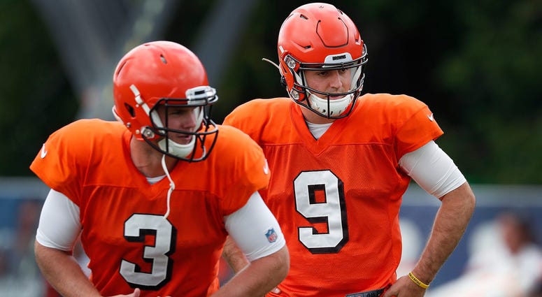 Former Purdue Boilermaker now Cleveland Browns quarterback David Blough (9) during their preseason training camp practice at Grand Park in Westfield on Wednesday, August 14, 2019. Colts Preseason Training Camp Former Purdue Boilermaker now Cleveland Browns quarterback David Blough (9) during their preseason training camp practice at Grand Park in Westfield on Wednesday, August 14, 2019. Colts Preseason Training Camp