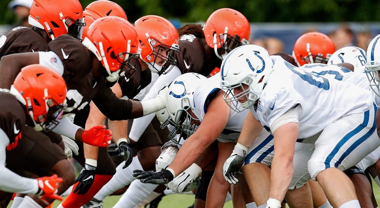 The Indianapolis Colts and Cleveland Browns special teams work against each other during their preseason training camp practice at Grand Park in Westfield on Wednesday, August 14, 2019. Colts Preseason Training Camp The Indianapolis Colts and Cleveland Browns special teams work against each other during their preseason training camp practice at Grand Park in Westfield on Wednesday, August 14, 2019. Colts Preseason Training Camp