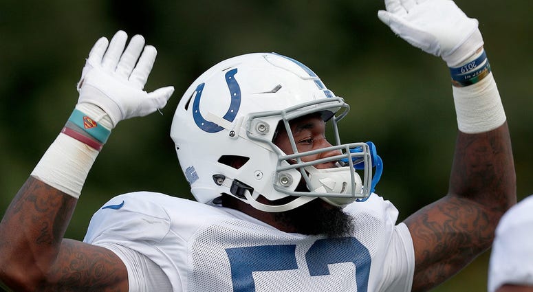Indianapolis Colts outside linebacker Darius Leonard (53) during their preseason training camp practice at Grand Park in Westfield on Wednesday, August 14, 2019. Colts Preseason Training Camp Indianapolis Colts outside linebacker Darius Leonard (53) during their preseason training camp practice at Grand Park in Westfield on Wednesday, August 14, 2019. Colts Preseason Training Camp