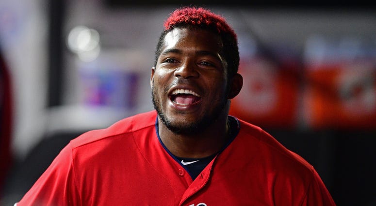 Sep 19, 2019; Cleveland, OH, USA; Cleveland Indians right fielder Yasiel Puig (66) smiles in the dugout during the fourth inning against the Detroit Tigers at Progressive Field. Mandatory Credit: David Dermer-USA TODAY Sports Sep 19, 2019; Cleveland, OH, USA; Cleveland Indians right fielder Yasiel Puig (66) smiles in the dugout during the fourth inning against the Detroit Tigers at Progressive Field. Mandatory Credit: David Dermer-USA TODAY Sports
