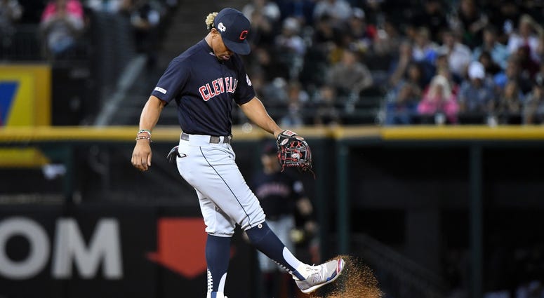 Sep 25, 2019; Chicago, IL, USA; Cleveland Indians shortstop Francisco Lindor (12) kicks dirt on the infield during the third inning against the Chicago White Sox at Guaranteed Rate Field. Mandatory Credit: Mike DiNovo-USA TODAY Sports Sep 25, 2019; Chicago, IL, USA; Cleveland Indians shortstop Francisco Lindor (12) kicks dirt on the infield during the third inning against the Chicago White Sox at Guaranteed Rate Field. Mandatory Credit: Mike DiNovo-USA TODAY Sports