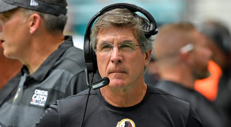 Washington Redskins interim head coach Bill Callahan reacts during the first half against the Miami Dolphins at Hard Rock Stadium. Washington Redskins interim head coach Bill Callahan reacts during the first half against the Miami Dolphins at Hard Rock Stadium.