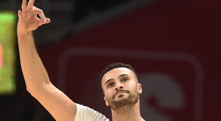Cleveland Cavaliers forward Larry Nance Jr. (22) celebrates a three pointer during the first half against the Indiana Pacers at Rocket Mortgage FieldHouse. Cleveland Cavaliers forward Larry Nance Jr. (22) celebrates a three pointer during the first half against the Indiana Pacers at Rocket Mortgage FieldHouse.