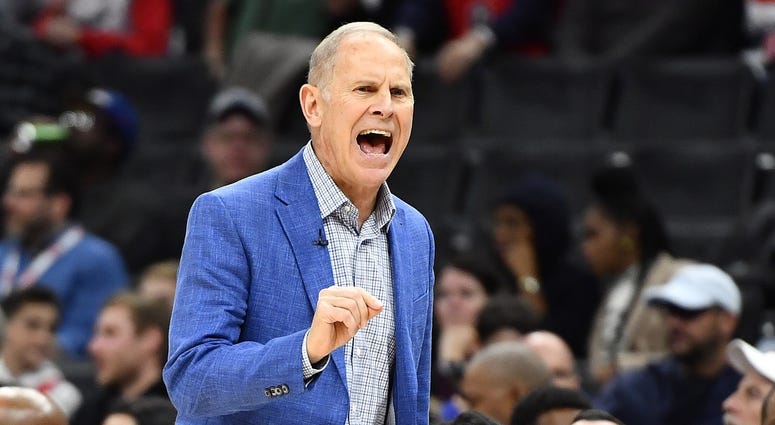 Nov 8, 2019; Washington, DC, USA; Cleveland Cavaliers head coach John Beilein reacts against the Washington Wizards during the first quarter at Capital One Arena. Mandatory Credit: Brad Mills-USA TODAY Sports Nov 8, 2019; Washington, DC, USA; Cleveland Cavaliers head coach John Beilein reacts against the Washington Wizards during the first quarter at Capital One Arena. Mandatory Credit: Brad Mills-USA TODAY Sports