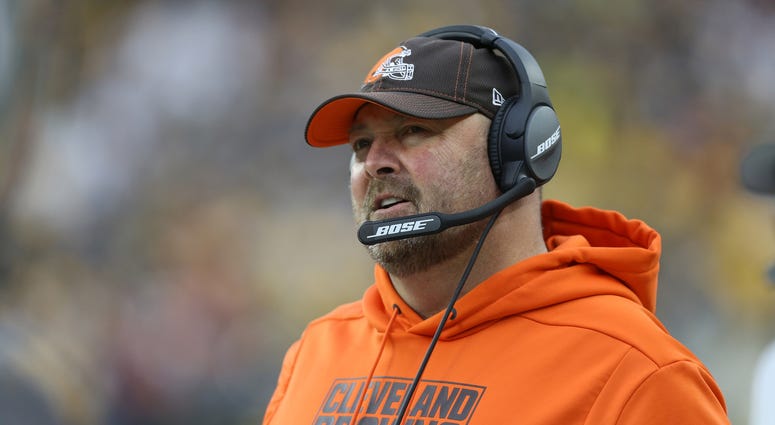 Cleveland Browns head coach Freddie Kitchens looks on from the sidelines against the Pittsburgh Steelers during the second quarter at Heinz Field. The Steelers won 20-13. Cleveland Browns head coach Freddie Kitchens looks on from the sidelines against the Pittsburgh Steelers during the second quarter at Heinz Field. The Steelers won 20-13.