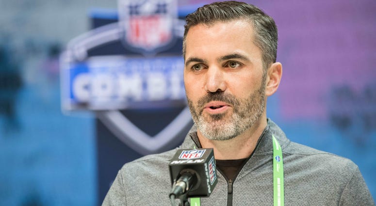 Cleveland Browns general manager Kevin Stefanski speaks to the media during the 2020 NFL Combine in the Indianapolis Convention Center. Kevin Stefanski Cleveland Browns