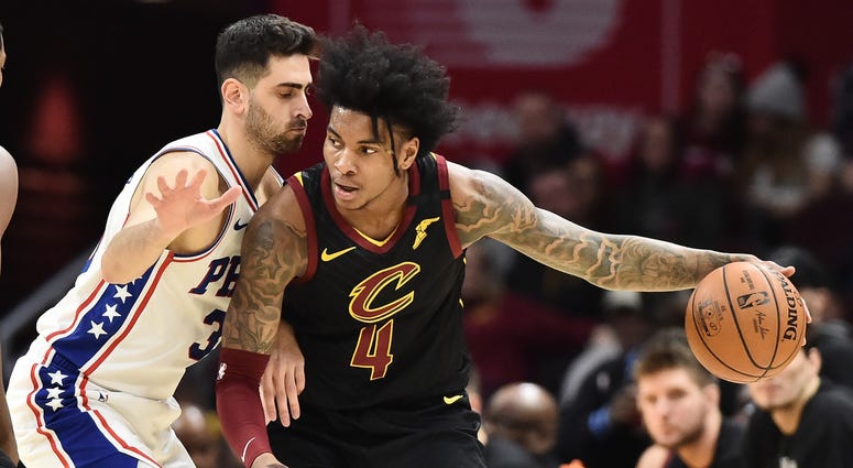 Feb 26, 2020; Cleveland, Ohio, USA; Philadelphia 76ers guard Furkan Korkmaz (30) defends Cleveland Cavaliers guard Kevin Porter Jr. (4) during the first half at Rocket Mortgage FieldHouse. Mandatory Credit: Ken Blaze-USA TODAY Sports Feb 26, 2020; Cleveland, Ohio, USA; Philadelphia 76ers guard Furkan Korkmaz (30) defends Cleveland Cavaliers guard Kevin Porter Jr. (4) during the first half at Rocket Mortgage FieldHouse. Mandatory Credit: Ken Blaze-USA TODAY Sports