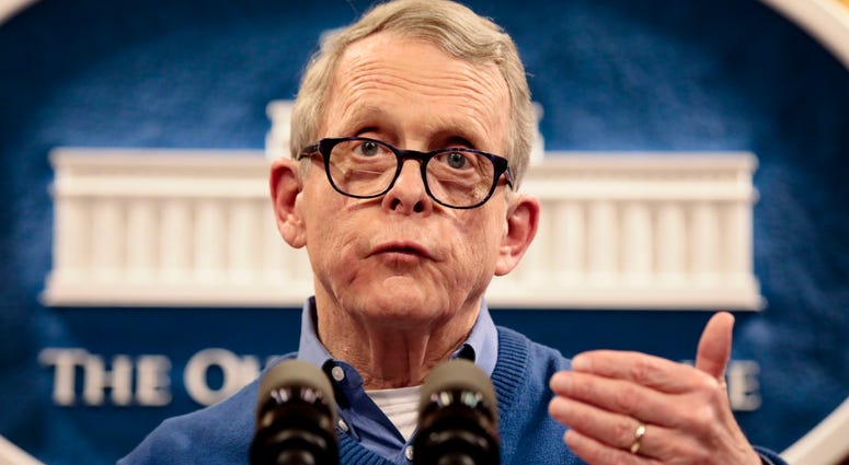 Ohio Gov. Mike DeWine speaks during a press conference regarding the state's testing protocol and preparedness for COVID-19, or Coronavirus, on Saturday, March 7, 2020 at the Ohio Statehouse in Columbus, Ohio. Ohio Gov. Mike DeWine speaks regarding COVID-19, or Coronavirus