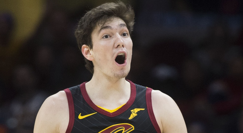 Feb 25, 2019; Cleveland, OH, USA; Cleveland Cavaliers forward Cedi Osman (16) reacts to a call during the second half against the Portland Trail Blazers at Quicken Loans Arena. Mandatory Credit: Ken Blaze-USA TODAY Sports Feb 25, 2019; Cleveland, OH, USA; Cleveland Cavaliers forward Cedi Osman (16) reacts to a call during the second half against the Portland Trail Blazers at Quicken Loans Arena. Mandatory Credit: Ken Blaze-USA TODAY Sports