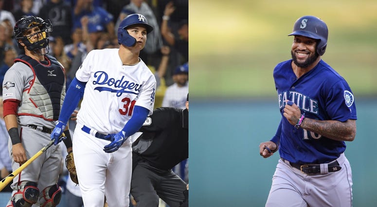 Joc Pederson and Domingo Santana Joc Pederson and Domingo Santana
