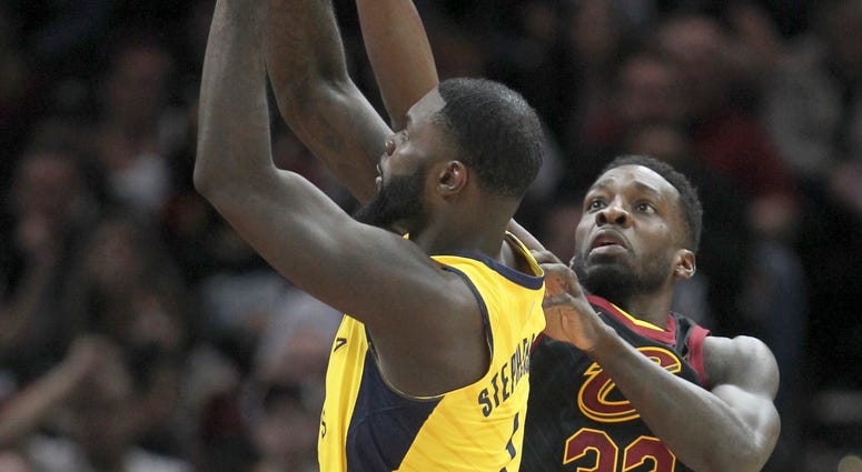 Jeff Green defends Lance Stephenson Cleveland Cavaliers Indiana Pacers Jeff Green Lance Stephenson