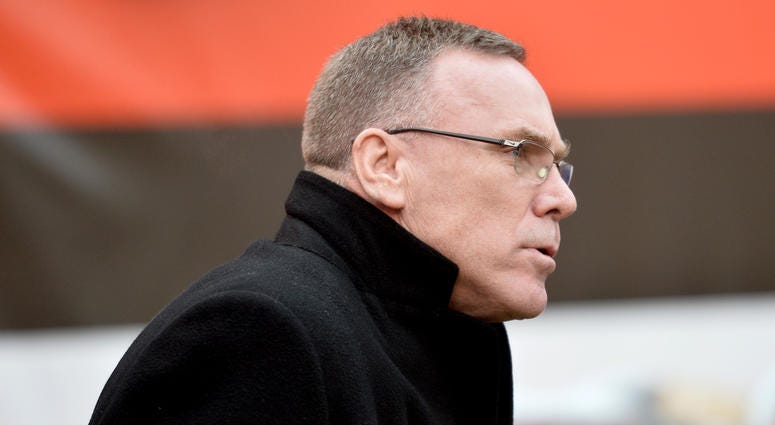 Dec 17, 2017; Cleveland, OH, USA; Cleveland Browns general manager John Dorsey walks onto the field before the game between the Cleveland Browns and the Baltimore Ravens at FirstEnergy Stadium. Mandatory Credit: Ken Blaze-USA TODAY Sports Dec 17, 2017; Cleveland, OH, USA; Cleveland Browns general manager John Dorsey walks onto the field before the game between the Cleveland Browns and the Baltimore Ravens at FirstEnergy Stadium. Mandatory Credit: Ken Blaze-USA TODAY Sports
