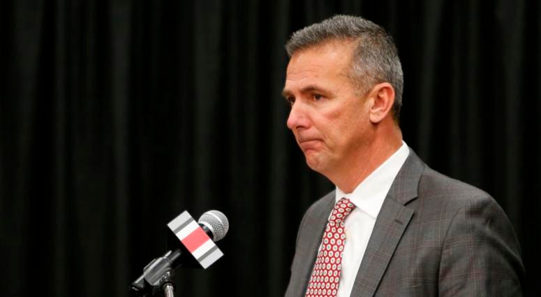 Ohio State NCAA college football head coach Urban Meyer answers questions during a news conference announcing his retirement Tuesday, Dec. 4, 2018, in Columbus, Ohio Ohio State NCAA college football head coach Urban Meyer answers questions during a news conference announcing his retirement Tuesday, Dec. 4, 2018, in Columbus, Ohio