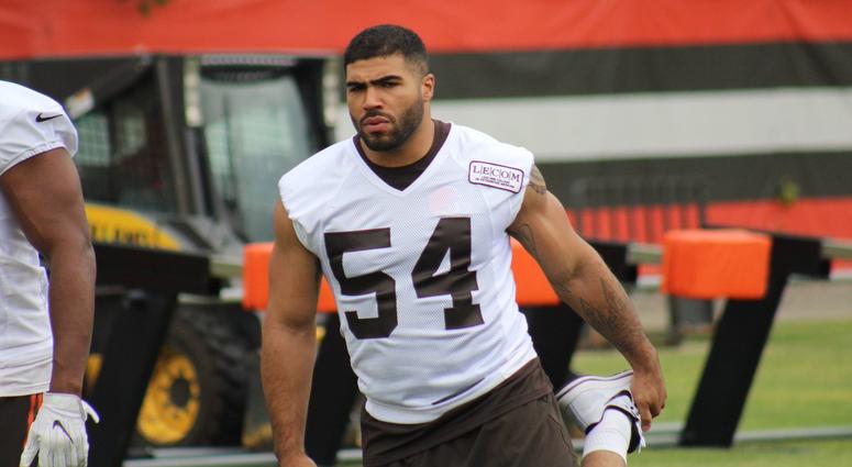 New Browns linebacker Mychal Kendricks stretches during OTAs on June 5, 2018 after signing a 1-year contract. New Browns linebacker Mychal Kendricks stretches during OTAs on June 5, 2018 after signing a 1-year contract.