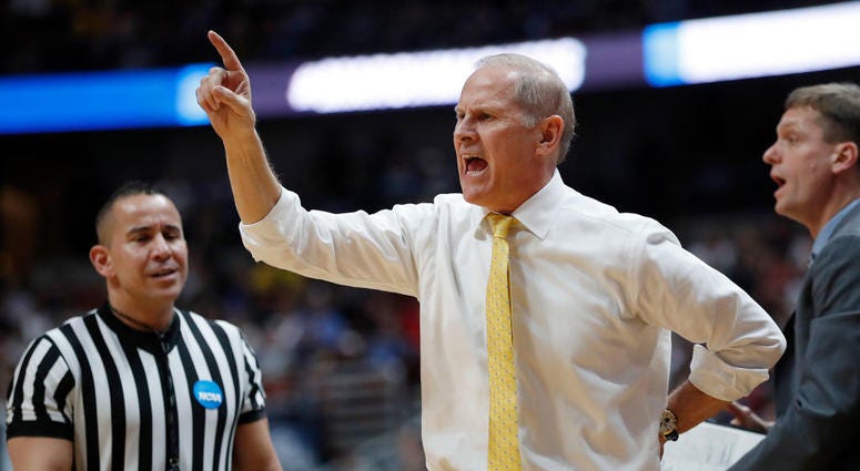 ANAHEIM, CALIFORNIA - MARCH 28: Head coach John Beilein of the Michigan Wolverines reacts during the 2019 NCAA Men's Basketball Tournament West Regional game against the Texas Tech Red Raiders at Honda Center on March 28, 2019 in Anaheim, California. (Pho ANAHEIM, CALIFORNIA - MARCH 28: Head coach John Beilein of the Michigan Wolverines reacts during the 2019 NCAA Men's Basketball Tournament West Regional game against the Texas Tech Red Raiders at Honda Center on March 28, 2019 in Anaheim, California. (Pho