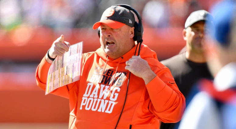 CLEVELAND, OHIO - OCTOBER 13: Head coach Freddie Kitchens of the Cleveland Browns yells to his players during the first quarter against the Seattle Seahawks at FirstEnergy Stadium on October 13, 2019 in Cleveland, Ohio. (Photo by Jason Miller/Getty Images CLEVELAND, OHIO - OCTOBER 13: Head coach Freddie Kitchens of the Cleveland Browns yells to his players during the first quarter against the Seattle Seahawks at FirstEnergy Stadium on October 13, 2019 in Cleveland, Ohio. (Photo by Jason Miller/Getty Images