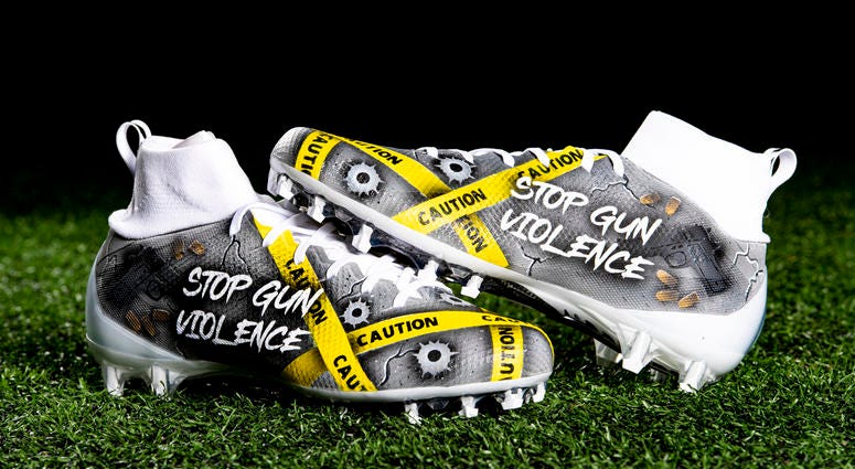 Dontrell Hilliard Fuel Up to Play 60; Gun violence prevention cleats Dontrell Hilliard Fuel Up to Play 60; Gun violence prevention cleats