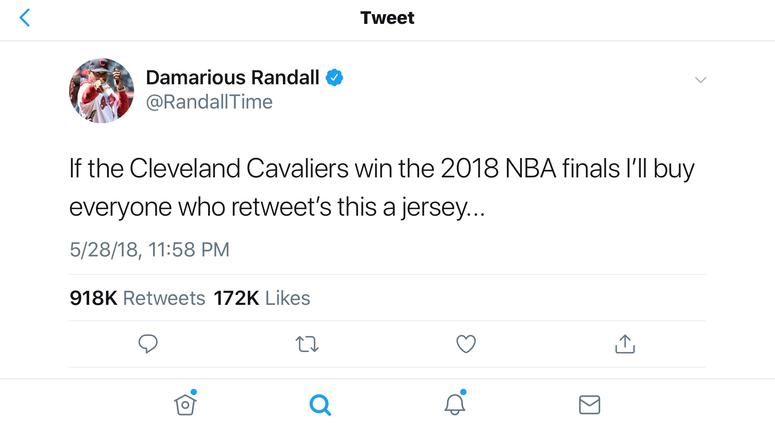 A screen shot of a tweet sent by Browns cornerback Damarious Randall that has received national attention A screen shot of a tweet sent by Browns cornerback Damarious Randall that has received national attention