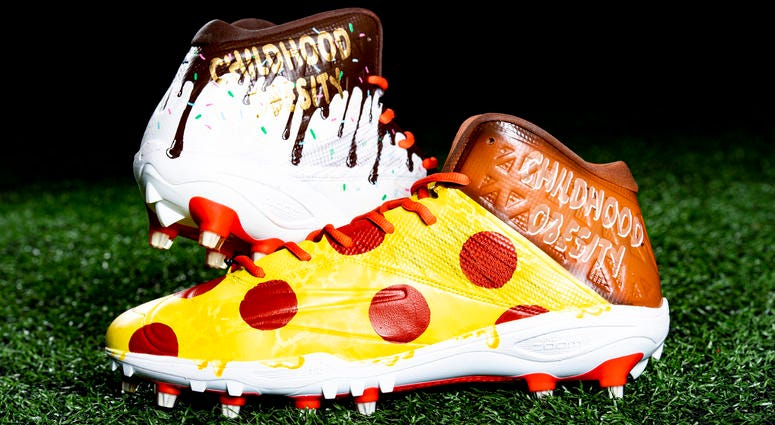 Larry Ogunjobi Fuel Up to Play 60; Youth health and wellness cleats Larry Ogunjobi Fuel Up to Play 60; Youth health and wellness cleats