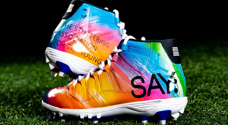 Damarious Randall - United Way of Greater Cleveland; Stuttering Association for the Young cleats Damarious Randall - United Way of Greater Cleveland; Stuttering Association for the Young cleats