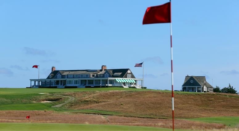 View of the clubhouse during a course preview for the 2018 U.S. Open golf tournament at Shinnecock Hills.