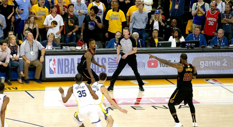 May 31, 2018; Oakland, CA, USA; Cleveland Cavaliers guard JR Smith (5) dribbles the ball after controlling an offensive rebound against the Golden State Warriors with under five seconds remaining in the fourth quarter in game one of the 2018 NBA Finals at May 31, 2018; Oakland, CA, USA; Cleveland Cavaliers guard JR Smith (5) dribbles the ball after controlling an offensive rebound against the Golden State Warriors with under five seconds remaining in the fourth quarter in game one of the 2018 NBA Finals at