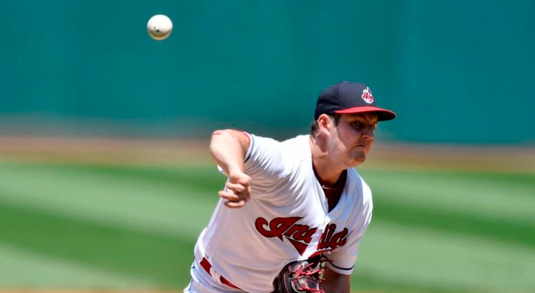 Jul 25, 2018; Cleveland, OH, USA; Cleveland Indians starting pitcher Trevor Bauer (47) delivers in the first inning against the Pittsburgh Pirates at Progressive Field. Jul 25, 2018; Cleveland, OH, USA; Cleveland Indians starting pitcher Trevor Bauer (47) delivers in the first inning against the Pittsburgh Pirates at Progressive Field.