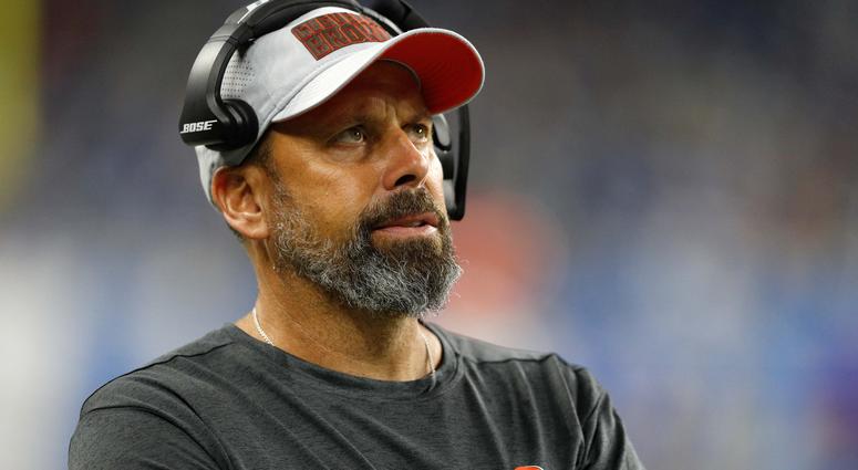 Cleveland Browns offensive coordinator Todd Haley looks up from the sidelines during the fourth quarter against the Detroit Lions at Ford Field. Todd Haley Cleveland Browns offensive coordinator