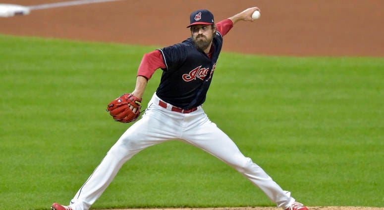 Sep 19, 2018; Cleveland, OH, USA; Cleveland Indians relief pitcher Andrew Miller (24) deliversa pitch in the seventh inning against the Chicago White Sox at Progressive Field. Sep 19, 2018; Cleveland, OH, USA; Cleveland Indians relief pitcher Andrew Miller (24) deliversa pitch in the seventh inning against the Chicago White Sox at Progressive Field.